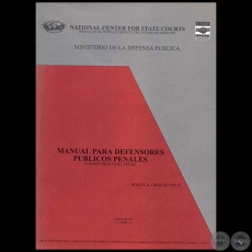 MANUAL PARA DEFENSORES PBLICOS PENALES - Autor:  ROQUE A. ORREGO ORU - Ao 2000